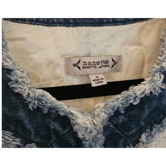 Nanette Lepore Jacket – Size Small – White Tweed with Denim Trim - Picture 9 of 10